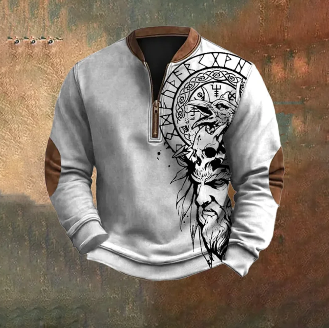 Odin With Raven Vintage Sweatshirt