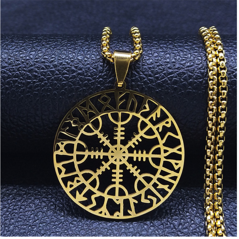 Helm of Awe with Runes Necklace