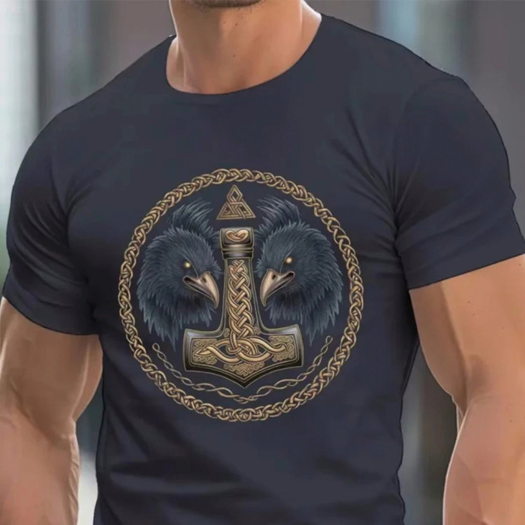 Viking Mjölnir With Raven T-shirt