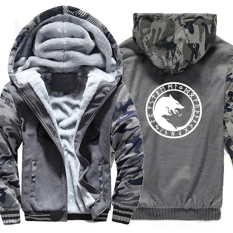 Fenrir With Runes Hoodie Jacket