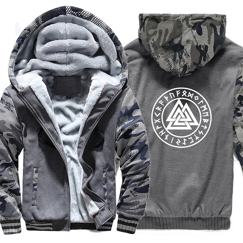 Valknut With Runes Hoodie Jacket