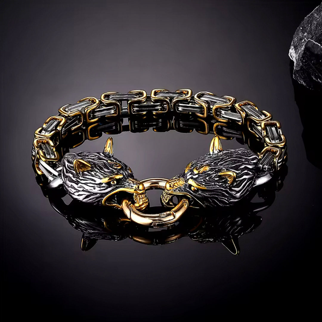 Viking Wolf Head Bracelet