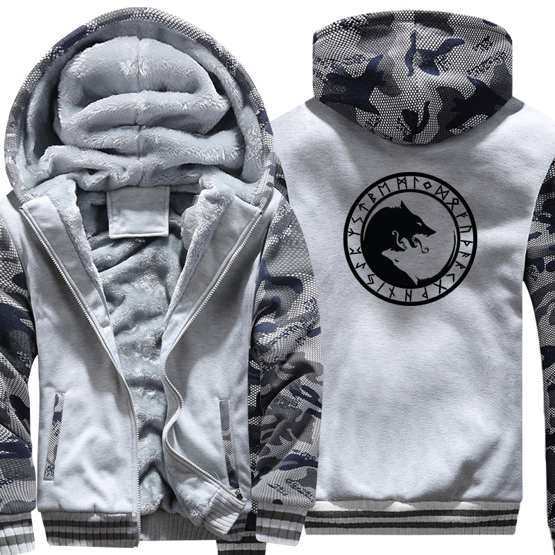 Fenrir With Runes Hoodie Jacket