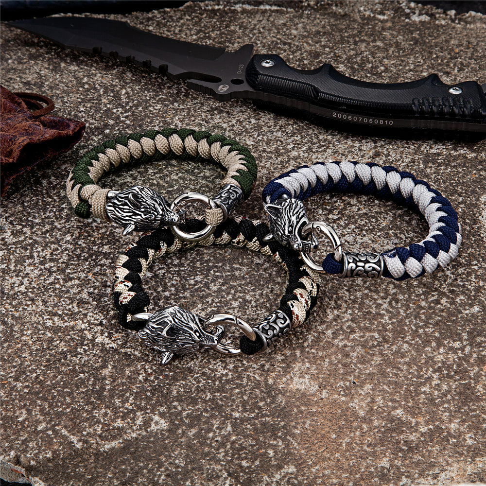 Viking Wolf Head Bracelet