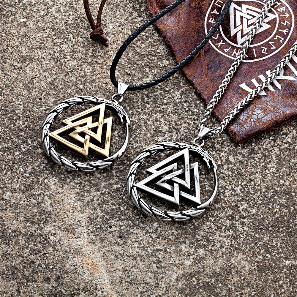 Vikings Dragon With Valknut Necklace