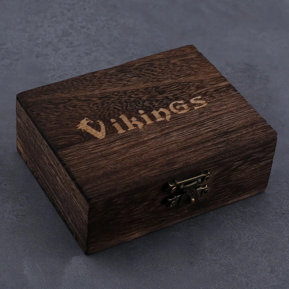 Valknut And Runes Bangle With Wooden Box