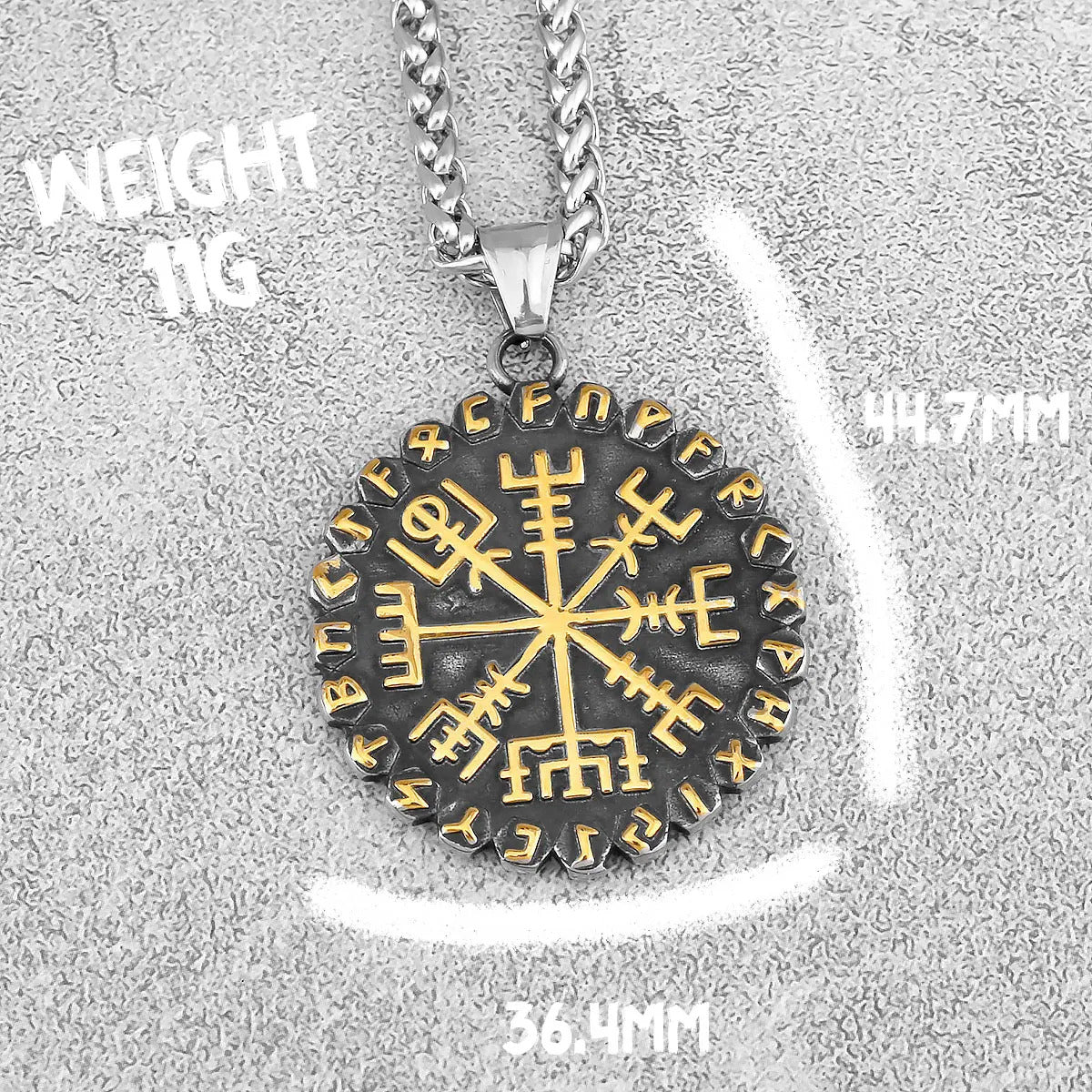 Vegvisir And Runes Necklace