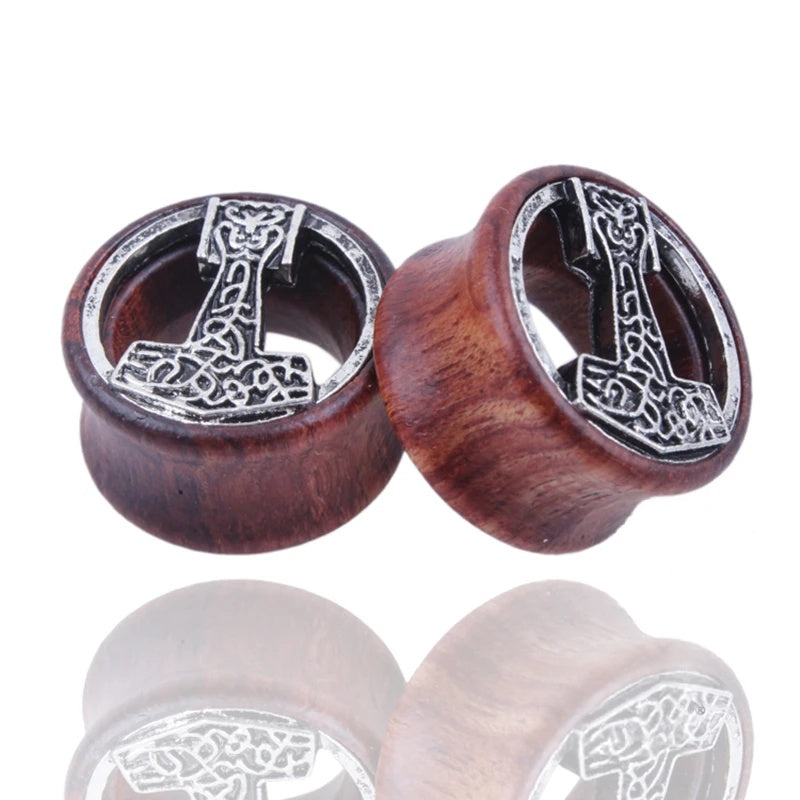 Thor's Hammer Tunnel Earrings