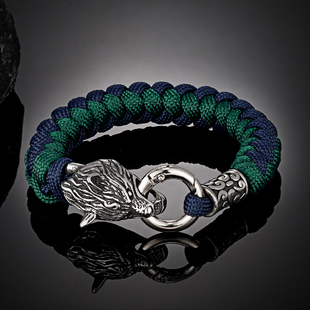 Viking Wolf Head Bracelet