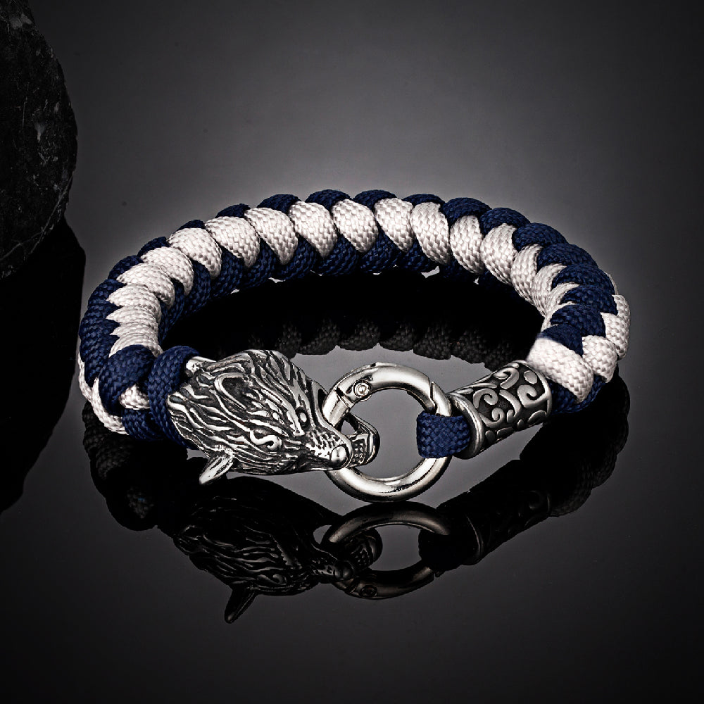 Viking Wolf Head Bracelet