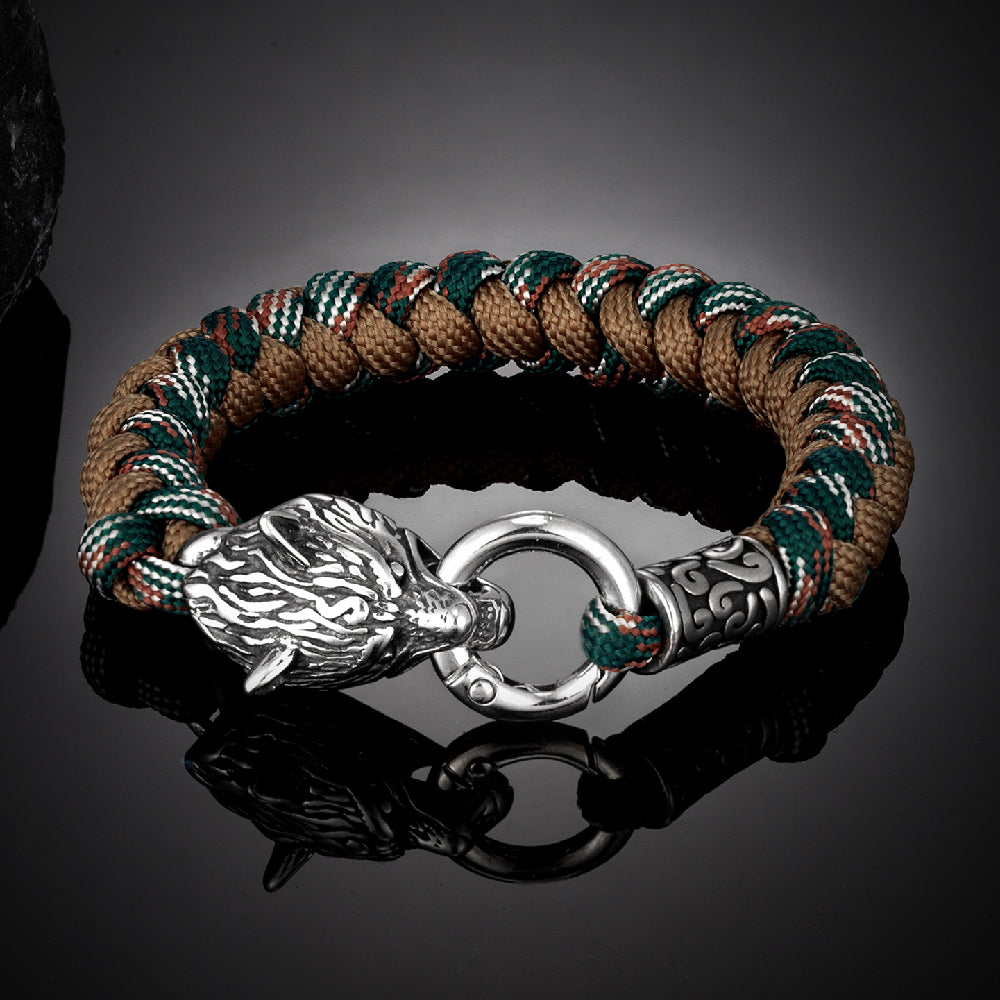 Viking Wolf Head Bracelet