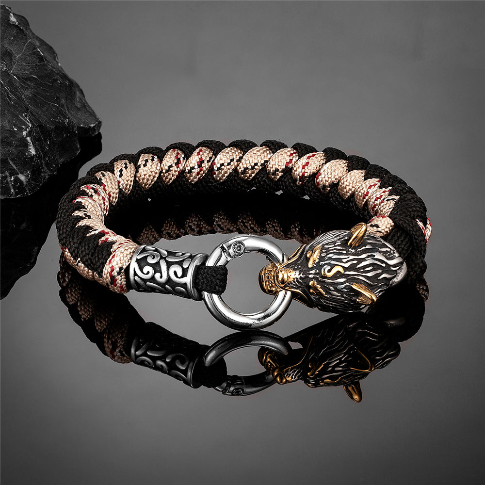 Viking Wolf Head Bracelet