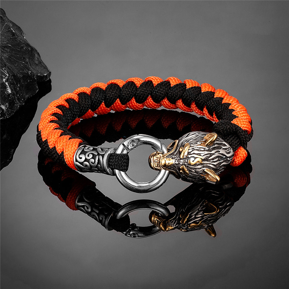 Viking Wolf Head Bracelet