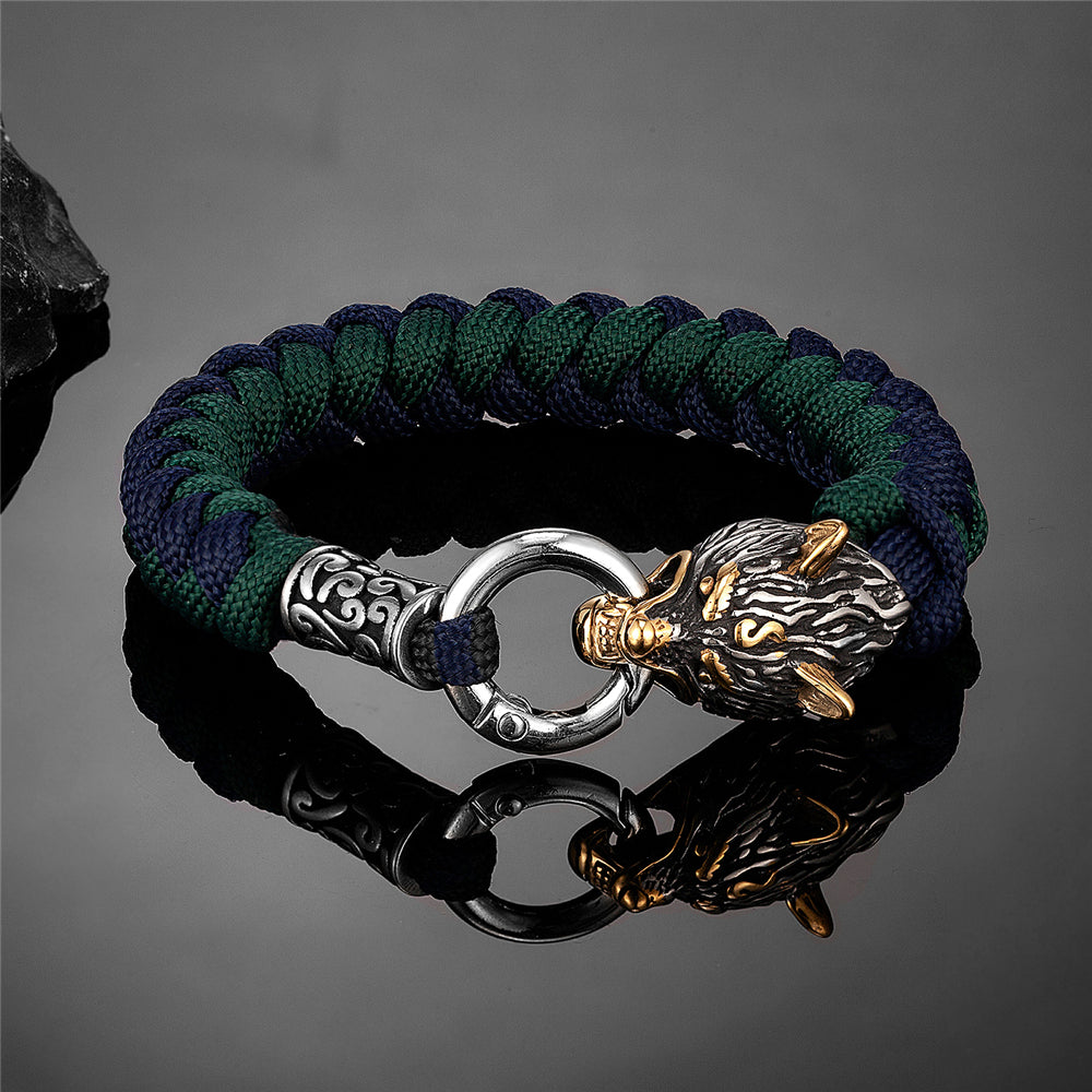 Viking Wolf Head Bracelet