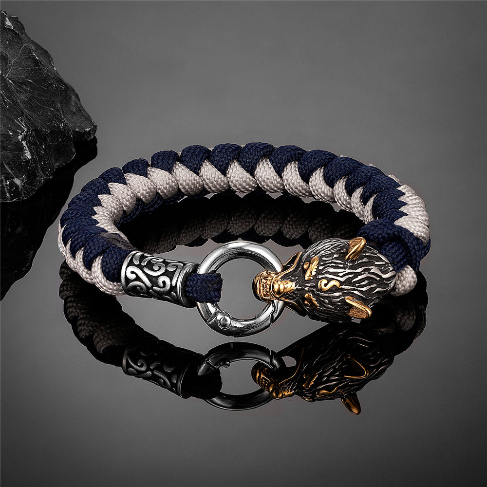 Viking Wolf Head Bracelet