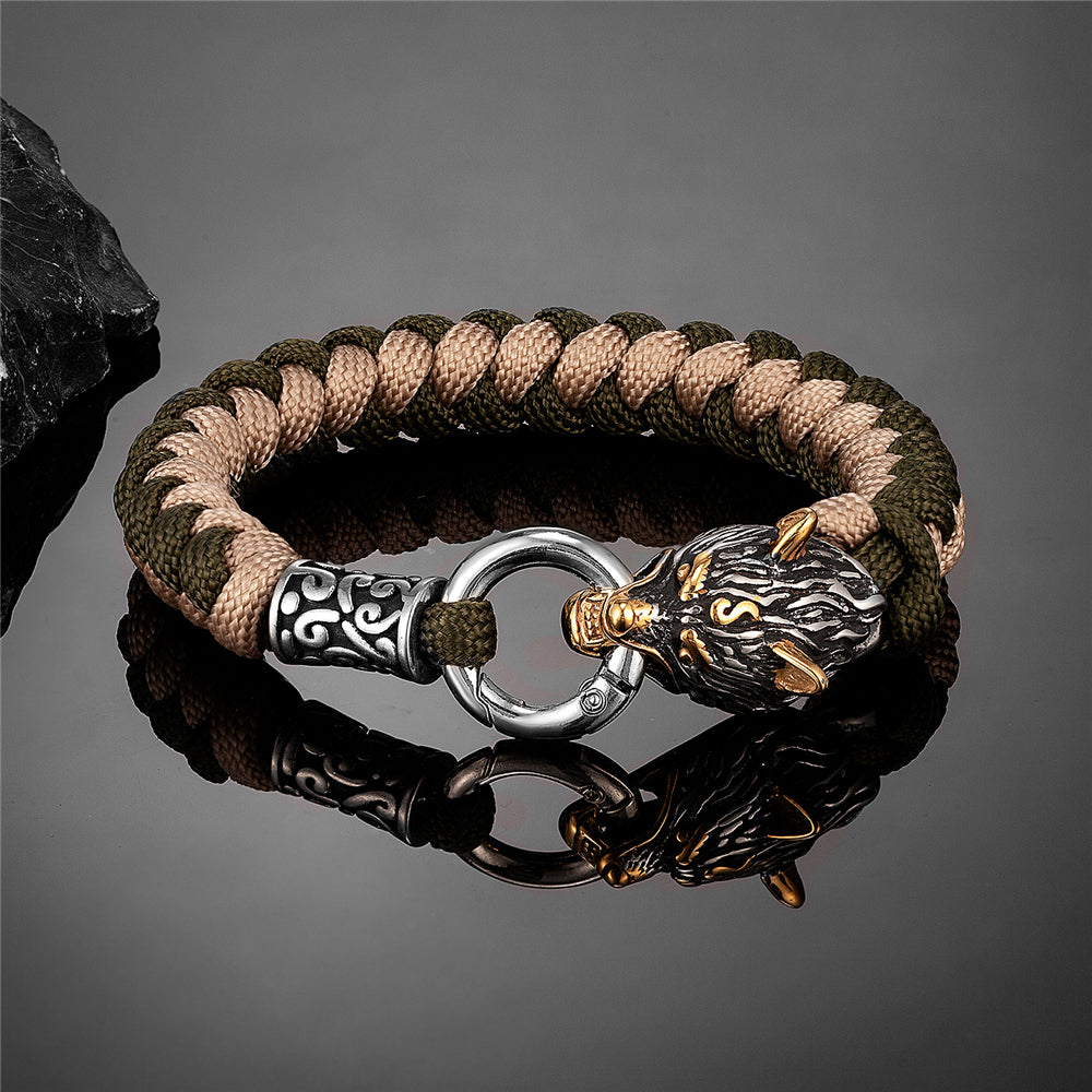 Viking Wolf Head Bracelet