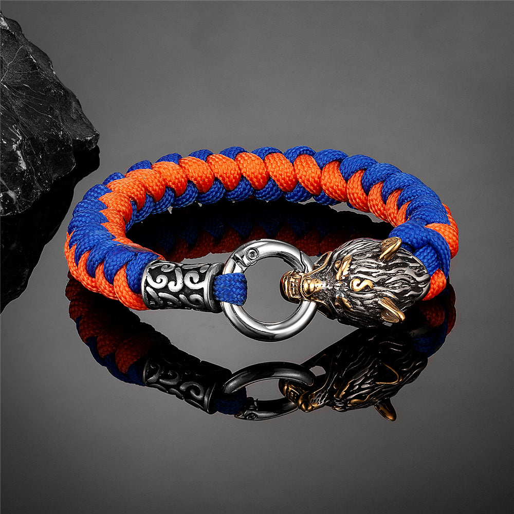 Viking Wolf Head Bracelet