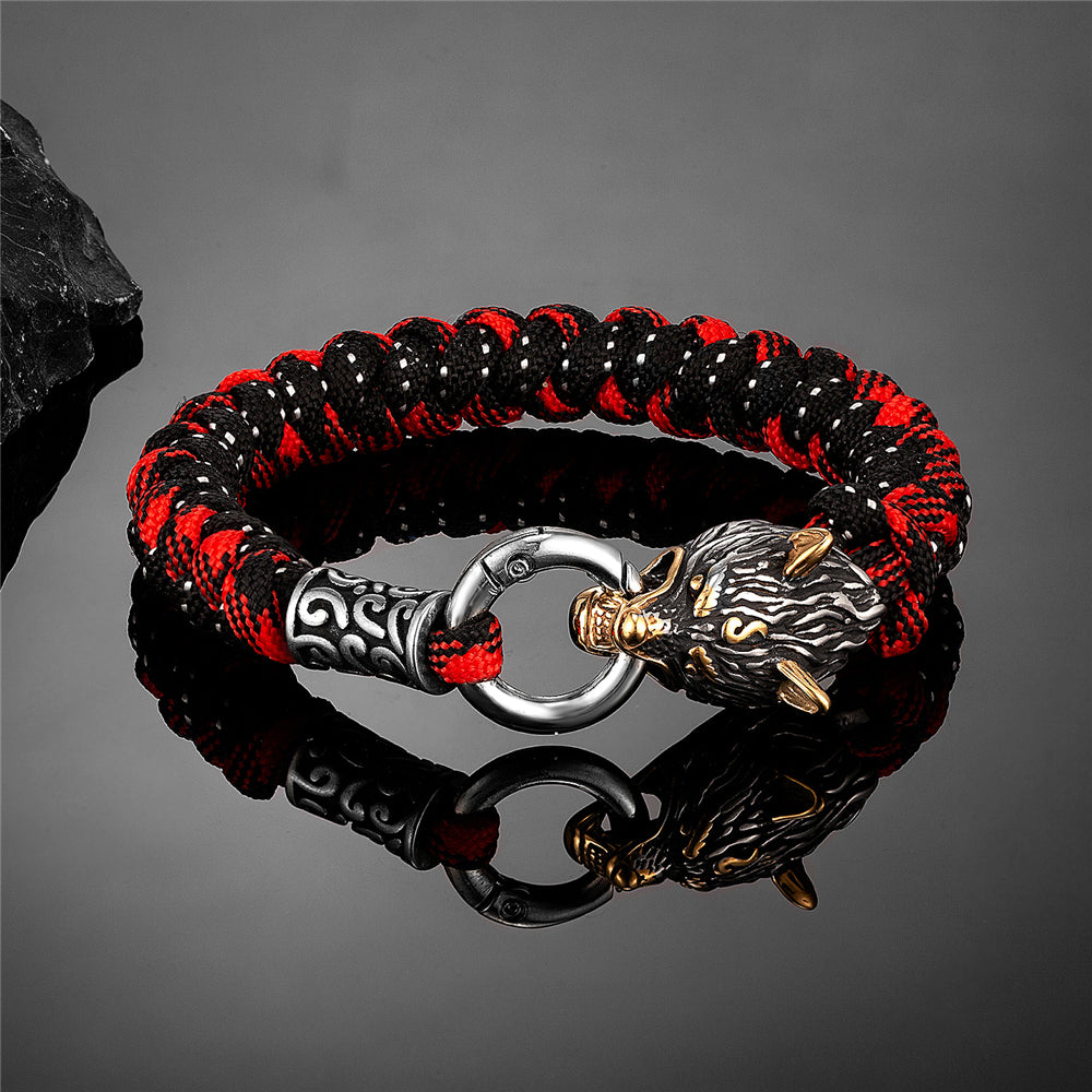 Viking Wolf Head Bracelet