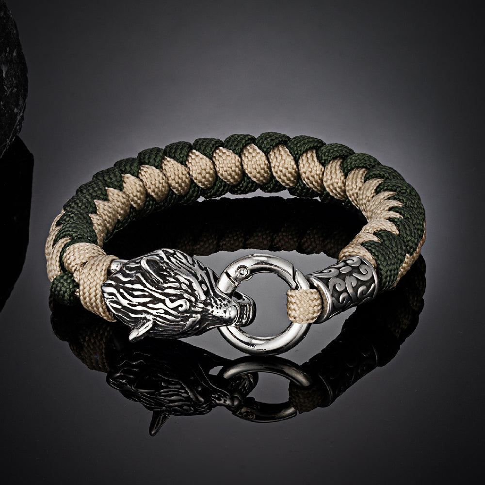 Viking Wolf Head Bracelet