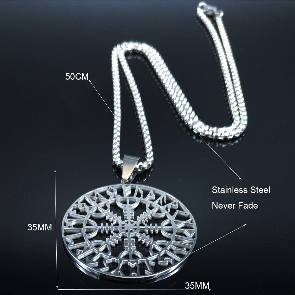 Helm of Awe with Runes Necklace