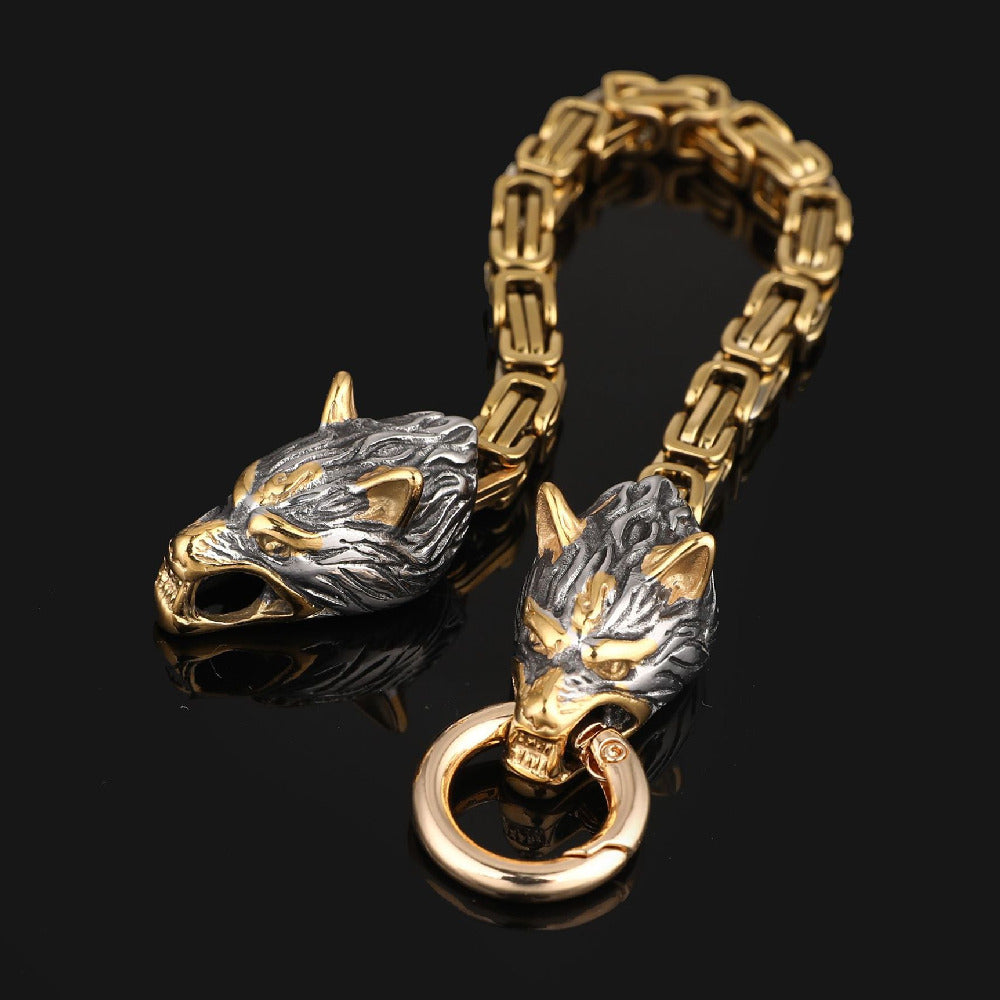 Viking Wolf Head Bracelet