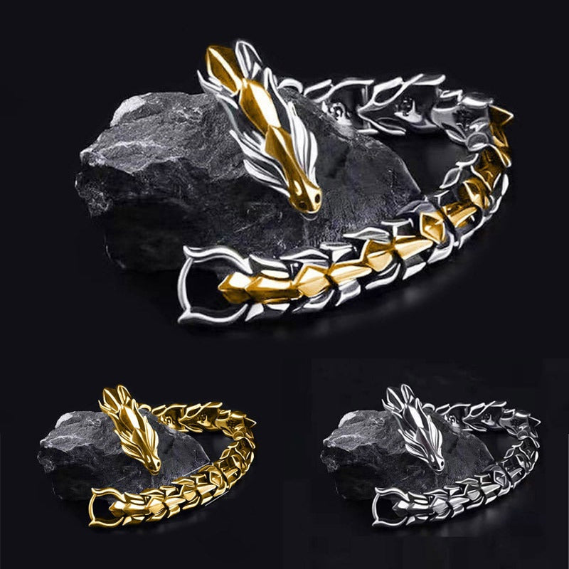 Ouroboros bracelet mens top