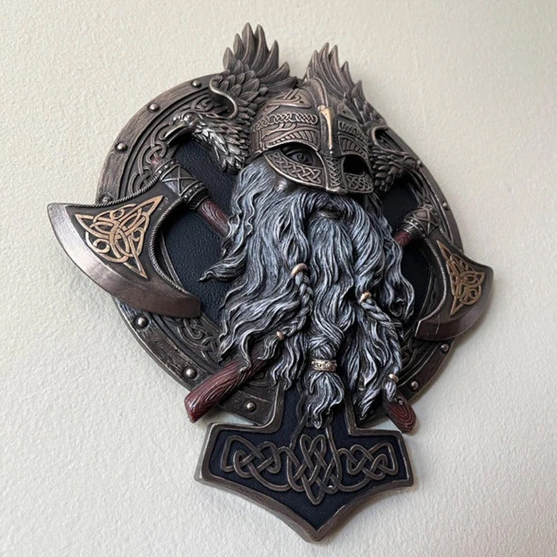 Viking Warrior With Axe And Mjölnir Wall Decor