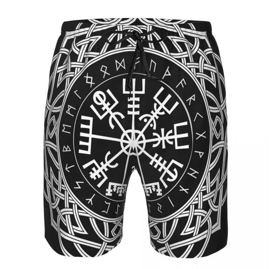 Vegvisir With Runes Shorts