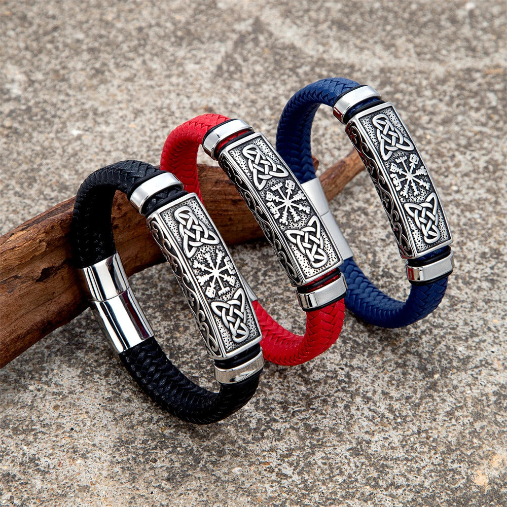 Vintage Vikings Braided Leather Bracelets