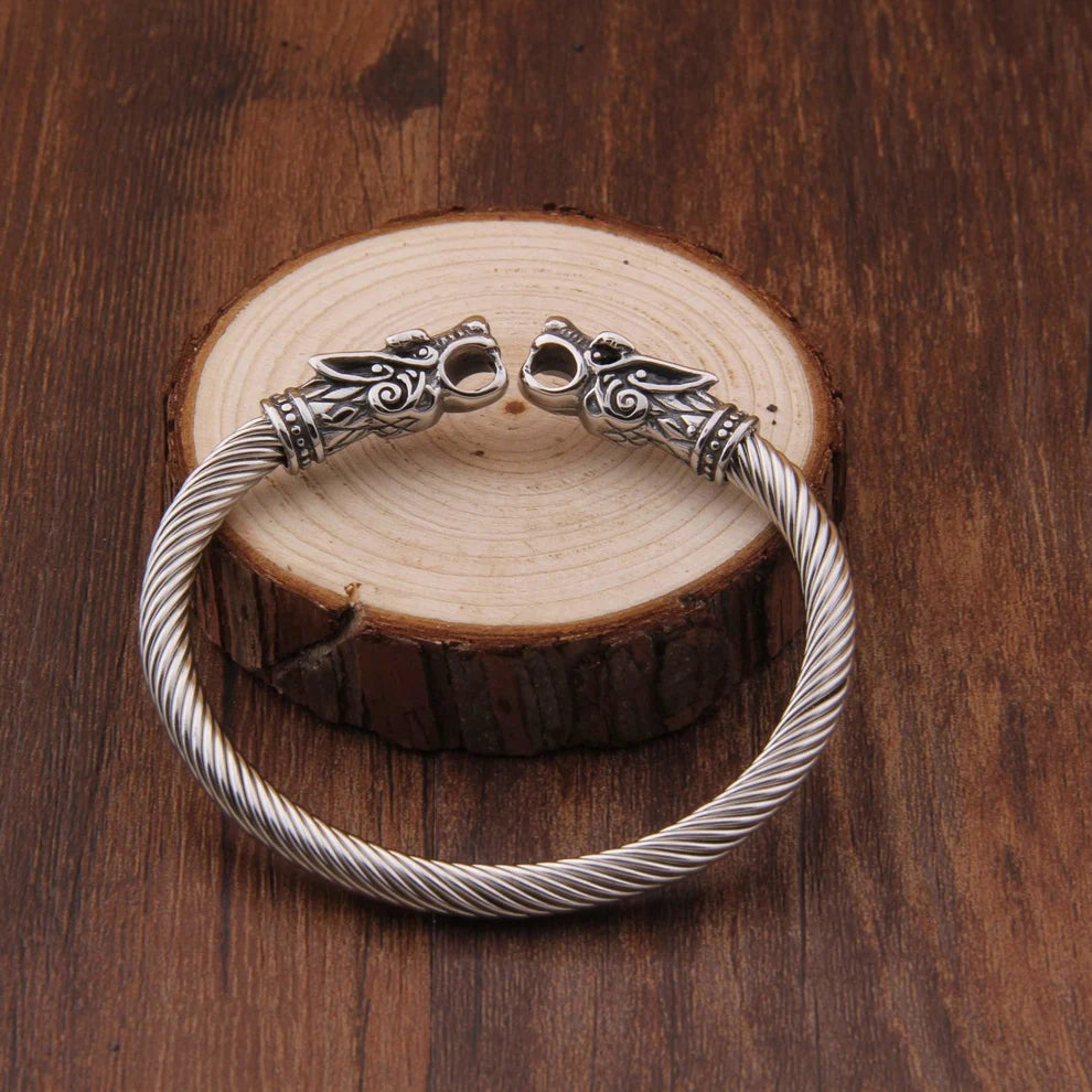 Viking Wolf Head Bracelet