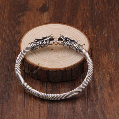 Viking Wolf Head Bracelet