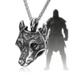Viking Wolf Head Necklace