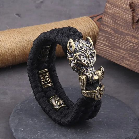 Viking Wolf Head Bracelet