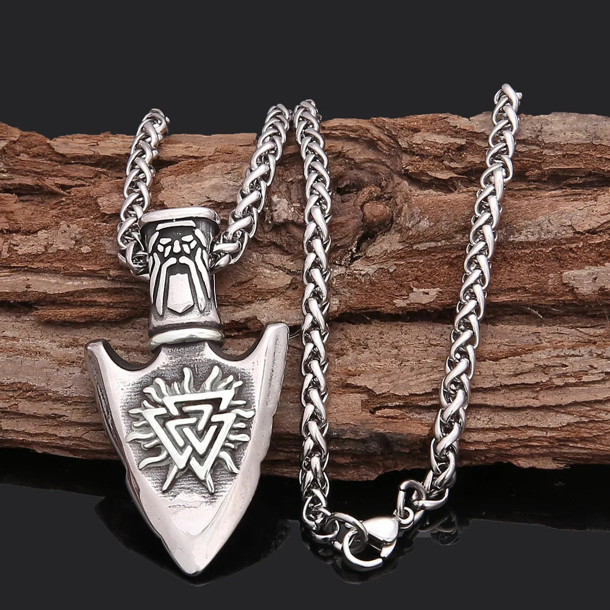 Odin With Vegvisir And Valknut Necklace