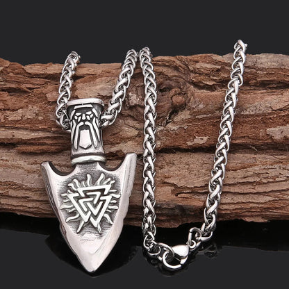 Odin With Vegvisir And Valknut Necklace