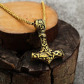 Thor's Hammer Golden Necklace
