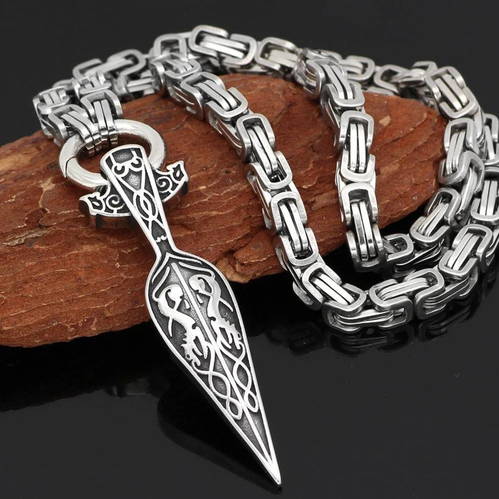 Viking Necklace With Gungnir (Odin Spear) Pendant