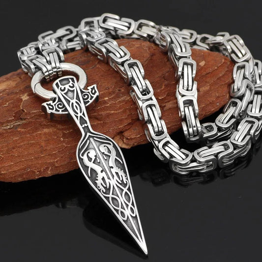 Viking Necklace With Gungnir (Odin Spear) Pendant