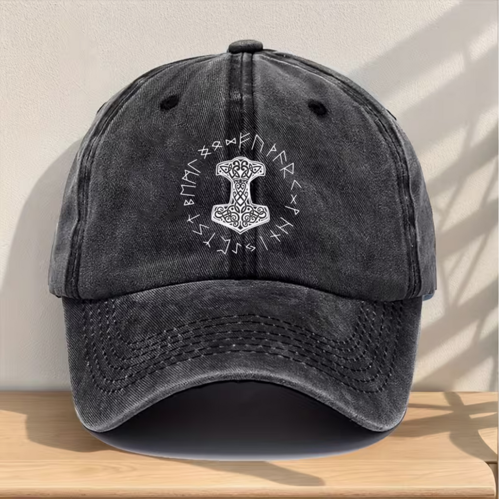 Thor's Hammer With Runes Cap