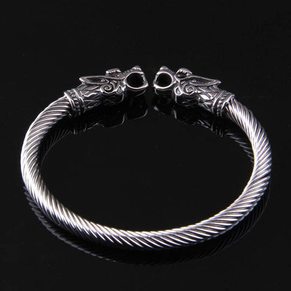 Viking Wolf Head Bracelet