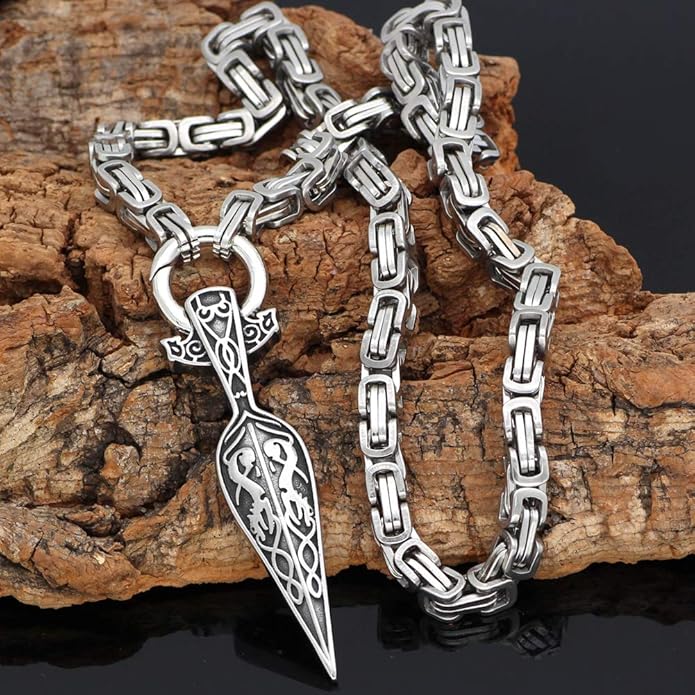 Viking Necklace With Gungnir (Odin Spear) Pendant