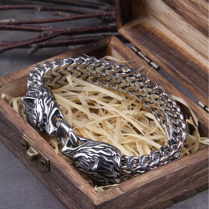 Viking Wolf Head Bracelet