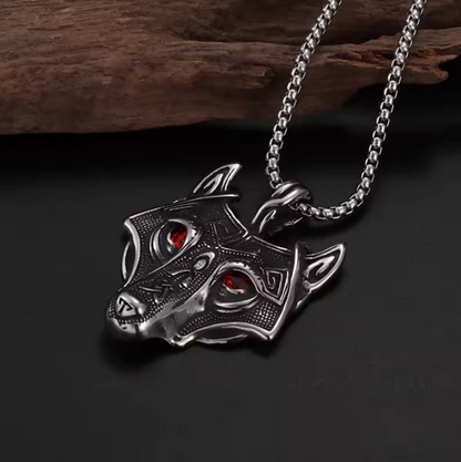 Viking Wolf Head Necklace