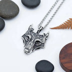 Viking Wolf Head Necklace