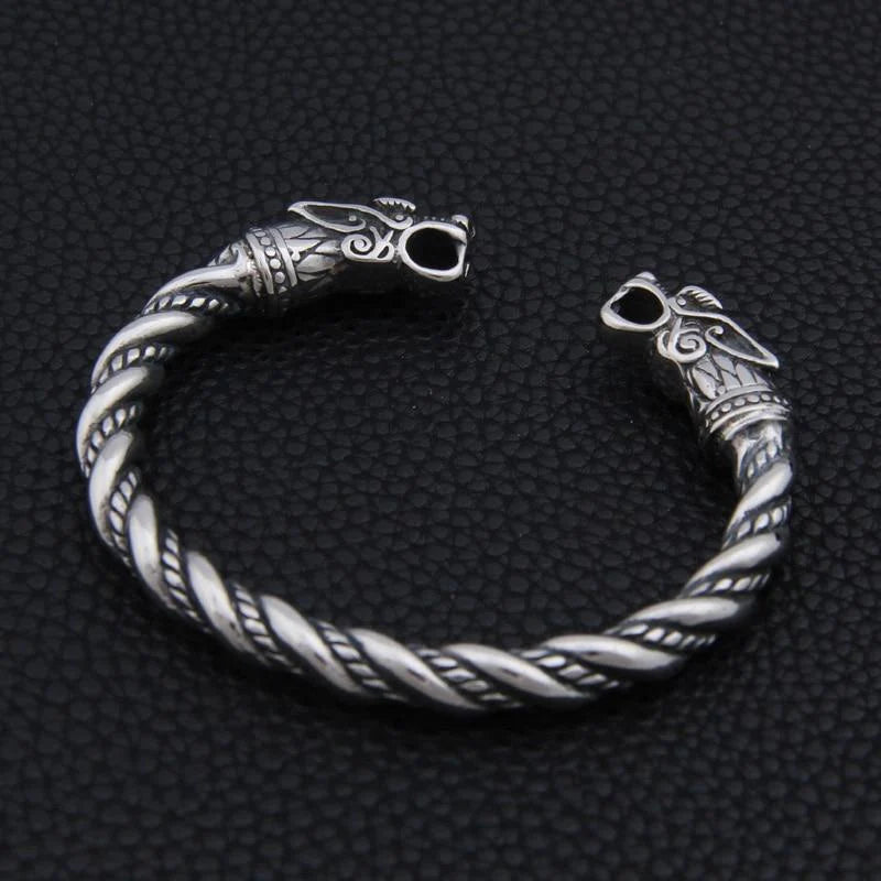Wolf Head Viking Bracelet