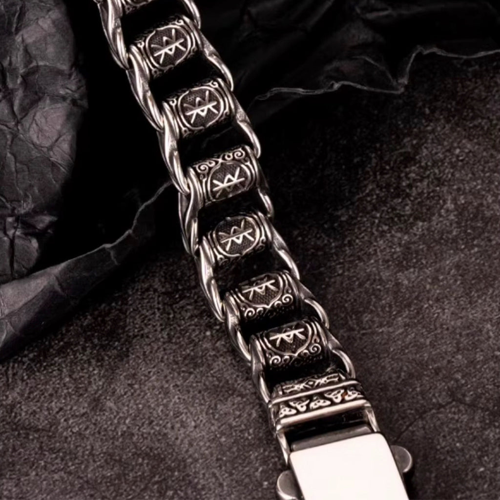 Vikings Bracelet With Runes Beads