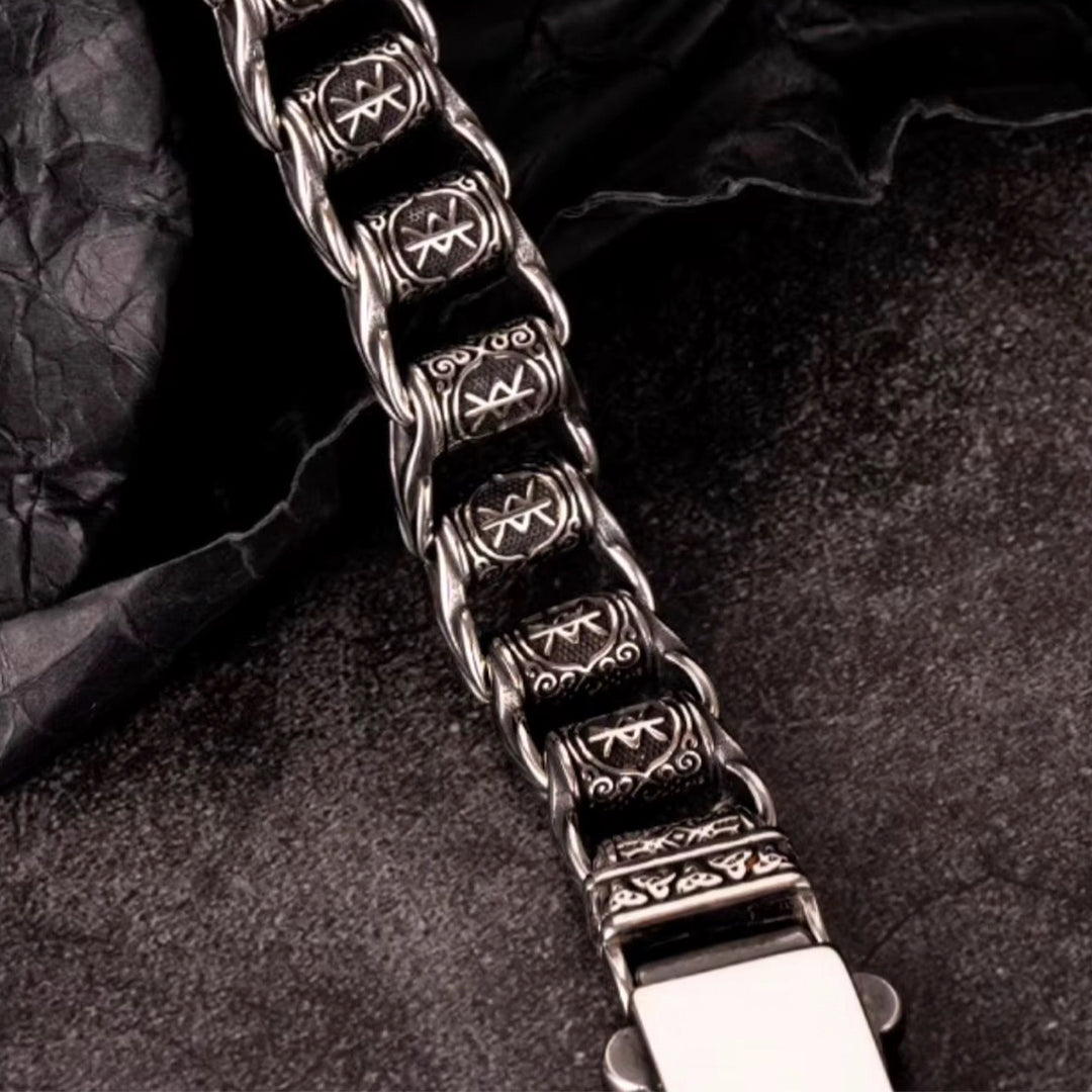 Vikings Bracelet With Runes Beads