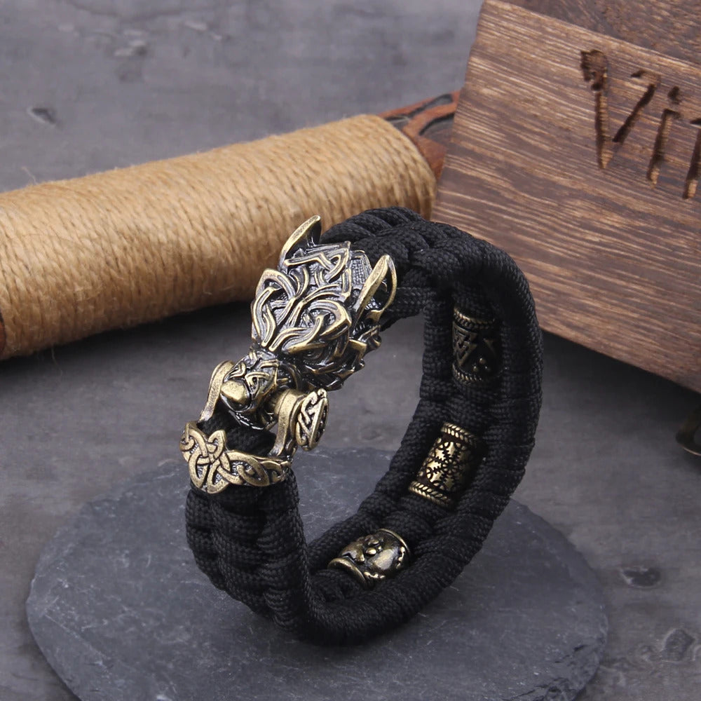 Viking Wolf Head Bracelet