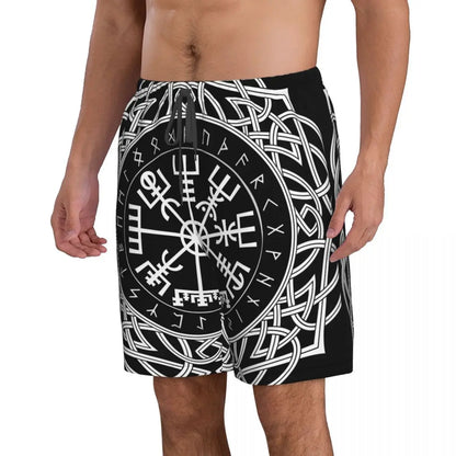 Vegvisir With Runes Shorts