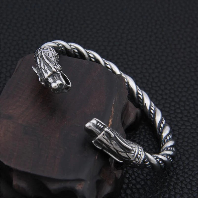 Wolf Head Viking Bracelet